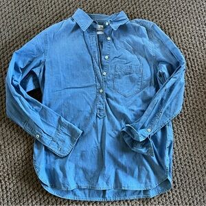 J.Crew Chambray Popover Classic Fit Size 10
